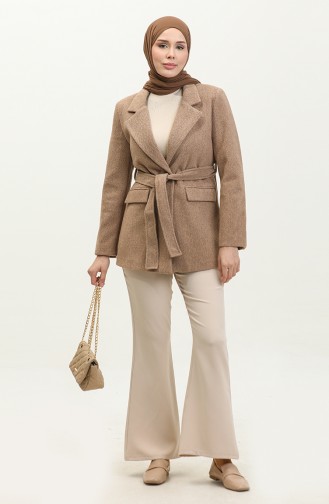 Button Detailed Stash Mink Jacket C55 391