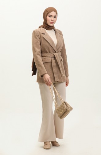 Button Detailed Stash Mink Jacket C55 391