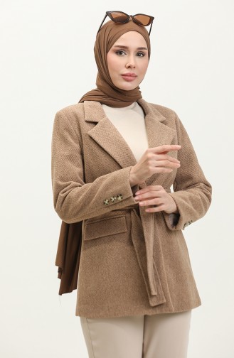 Button Detailed Stash Mink Jacket C55 391