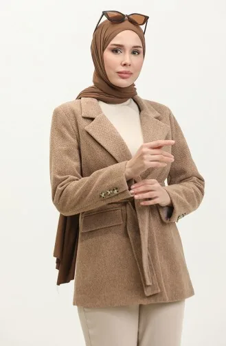 Knopfdetaillierte Stash-Nerzjacke C55 391