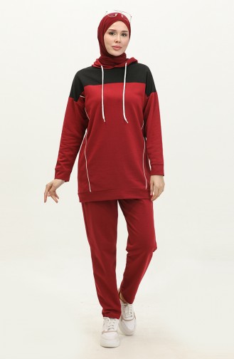 Tracksuit Set 3016-04 Claret Red 3016-04