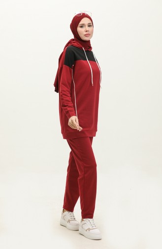 Tracksuit Set 3016-04 Claret Red 3016-04