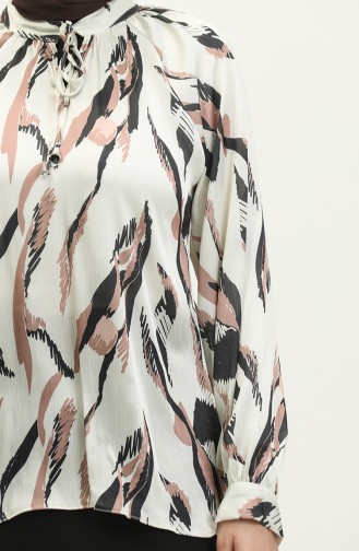 Chemisier Satin à Motifs Vison T1699 526