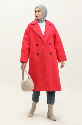 Buttoned Cashmere Coat Pink K322 280