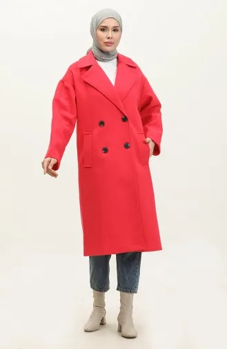 Buttoned Cashmere Coat Pink K322 280