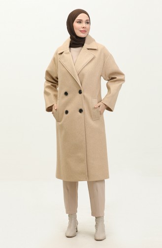 Buttoned Cashmere Coat Beige K322 281