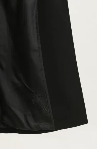 Geknöpfter Kaschmirmantel Schwarz K322 283