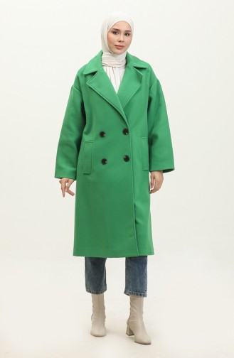 Buttoned Cashmere Coat Green K322 284