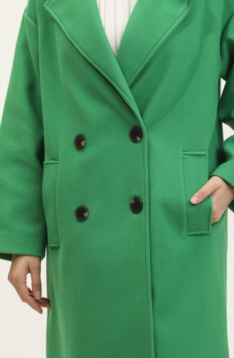 Manteau Boutonné Cachemire Vert K322 284