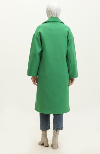 Manteau Boutonné Cachemire Vert K322 284