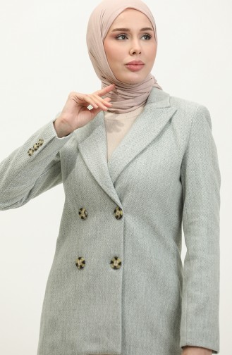 Button Detailed Stamp Mint Jacket C55 390