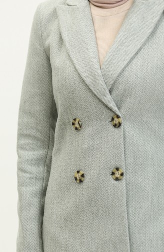 Button Detailed Stamp Mint Jacket C55 390