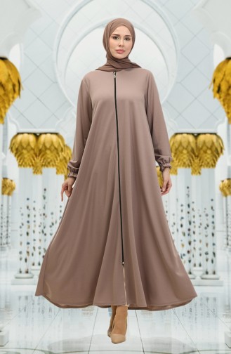 Zippered Mevlana Abaya 3085-01 Mink 3085-01