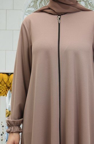 Zippered Mevlana Abaya 3085-01 Mink 3085-01