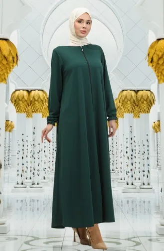 Abaya Mevlana A Fermeture 3085-02 Vert Emeraude 3085-02