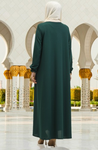 Abaya Mevlana A Fermeture 3085-02 Vert Emeraude 3085-02