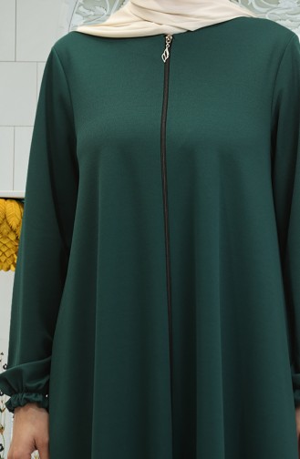 Abaya Mevlana A Fermeture 3085-02 Vert Emeraude 3085-02