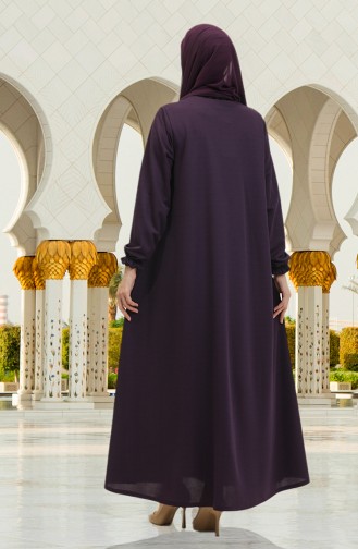 Abaya Mevlana A Fermeture 3085-03 Prune 3085-03