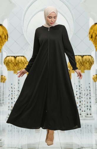 Mevlana Abaya mit Reißverschluss 3085-04 Schwarz 3085-04