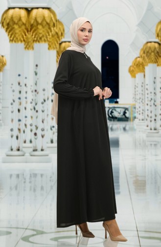 Mevlana Abaya mit Reißverschluss 3085-04 Schwarz 3085-04