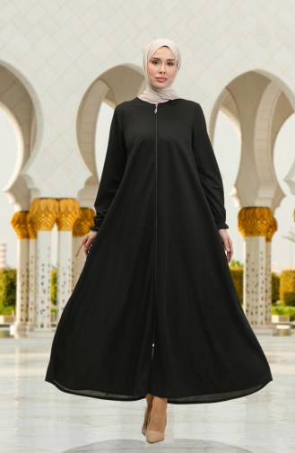 Mevlana Abaya Met Ritssluiting 3085-04 Zwart 3085-04