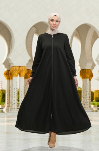 Mevlana Abaya mit Reißverschluss 3085-04 Schwarz 3085-04