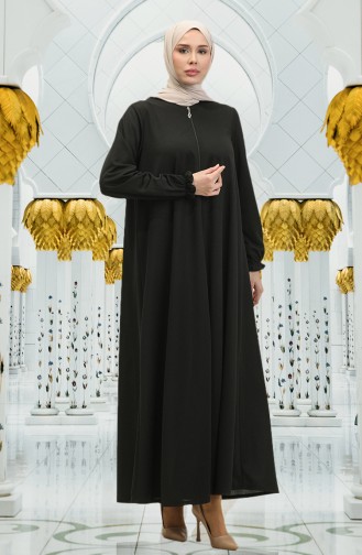 Mevlana Abaya mit Reißverschluss 3085-04 Schwarz 3085-04