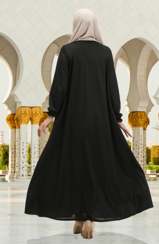 Mevlana Abaya mit Reißverschluss 3085-04 Schwarz 3085-04