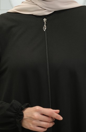 Mevlana Abaya Met Ritssluiting 3085-04 Zwart 3085-04