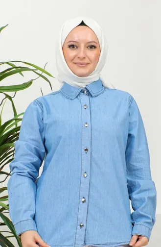 Denim Overhemd Met Knopen 30351-01 Denimblauw 30351-01