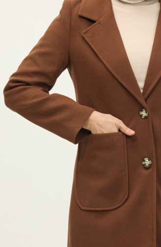 Buttoned Cashmere Coat Brown C57 317