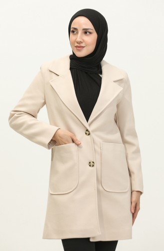 Buttoned Cashmere Coat Beige C57 318