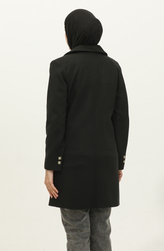 Buttoned Cashmere Coat Black C57 320