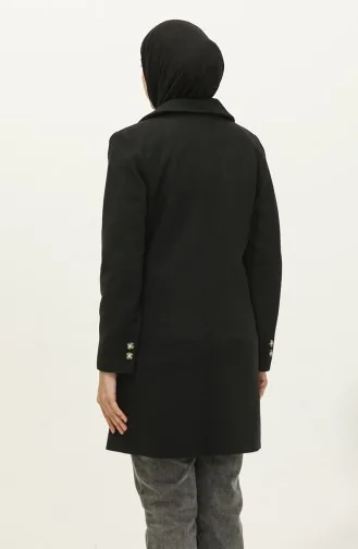 Buttoned Cashmere Coat Black C57 320