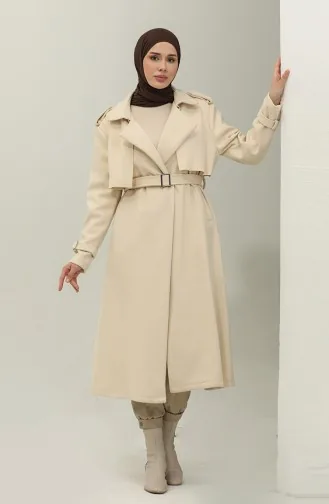 Manteau Tampon Épaulette Crème K318 485