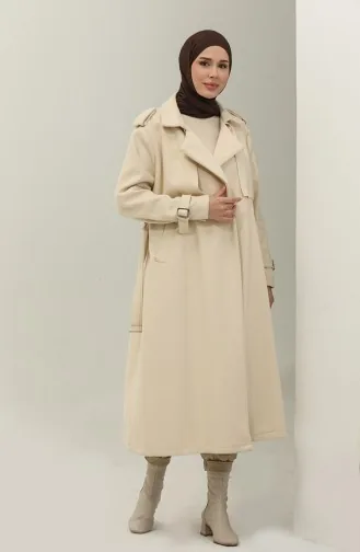 Manteau Tampon Épaulette Crème K318 485