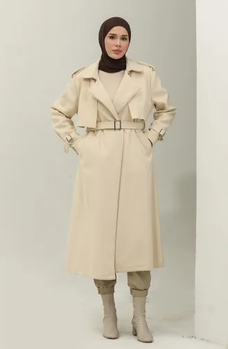 Manteau Tampon Épaulette Crème K318 485