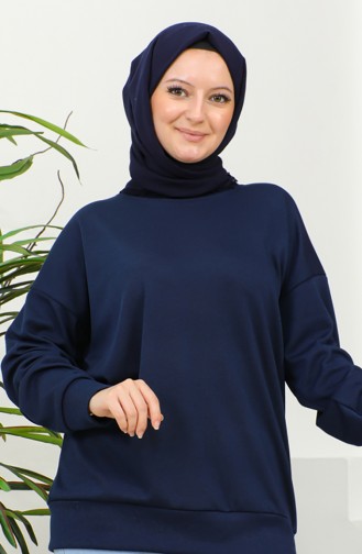 Düz Spor Sweatshirt 2022-03 Lacivert