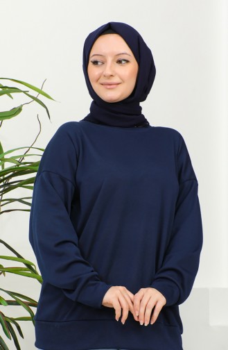 Plain Sports Sweatshirt 2022-03 Dark Blue 2022-03