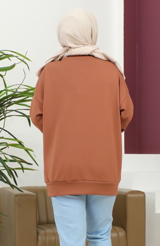 Düz Spor Sweatshirt 2022-04 Camel