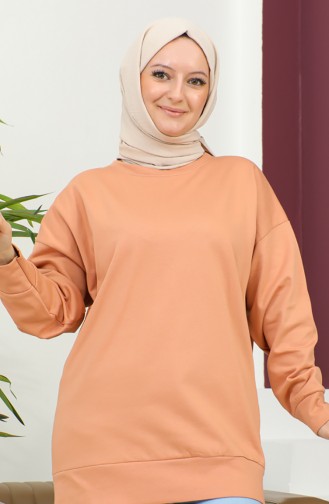 Düz Spor Sweatshirt 2022-05 Somon