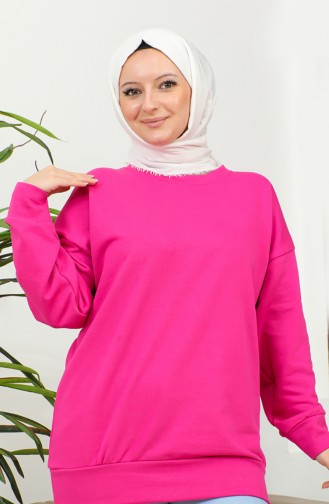 Düz Spor Sweatshirt 2022-09 Şekerpembe