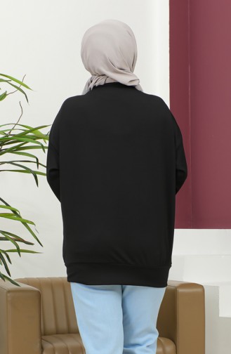 Düz Spor Sweatshirt 2022-14 Siyah