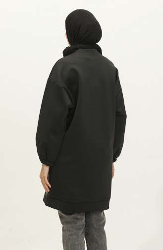 Kapitone Sweatshirt Siyah T1599