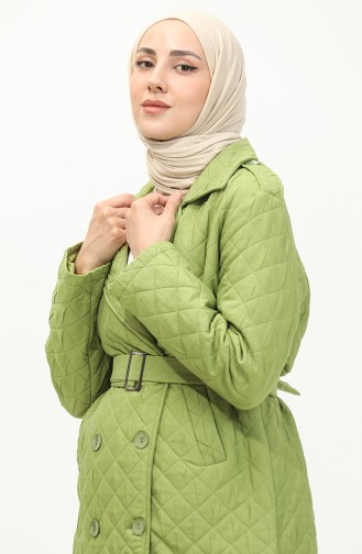 Knitted Quilted Cap Green K319 445