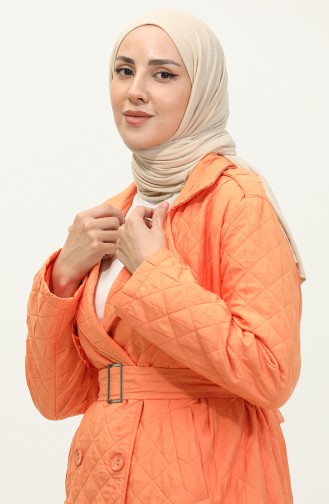 Knitted Quilted Cap Orange K319 446