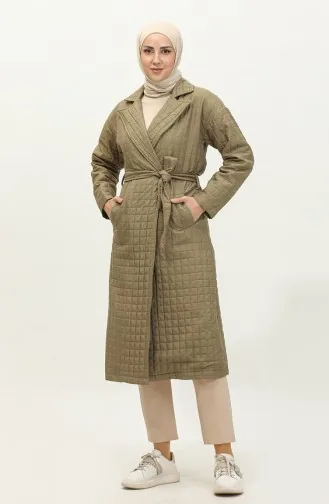 معطف واق من المطر مبطن باللون الأخضر K329 502