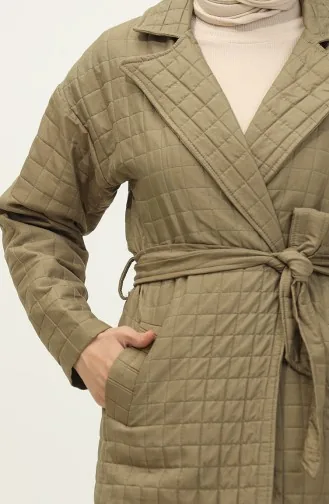 معطف واق من المطر مبطن باللون الأخضر K329 502