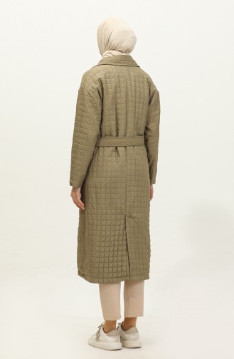 Gestrickter Gesteppter Trenchcoat Grün K329 502