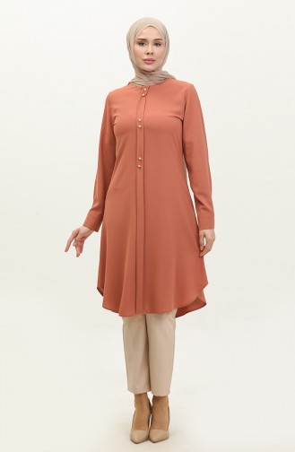 Buttoned Long Tunic 1011-03 Onion Peel 1011-03